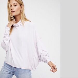 We The Free Amanda dolman purple turtleneck long sleeve ribbed top size SM